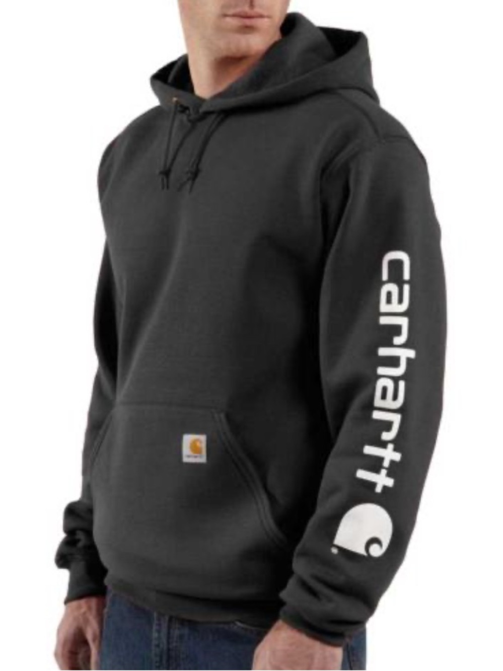 Carhartt Black Hoodie w White Logo